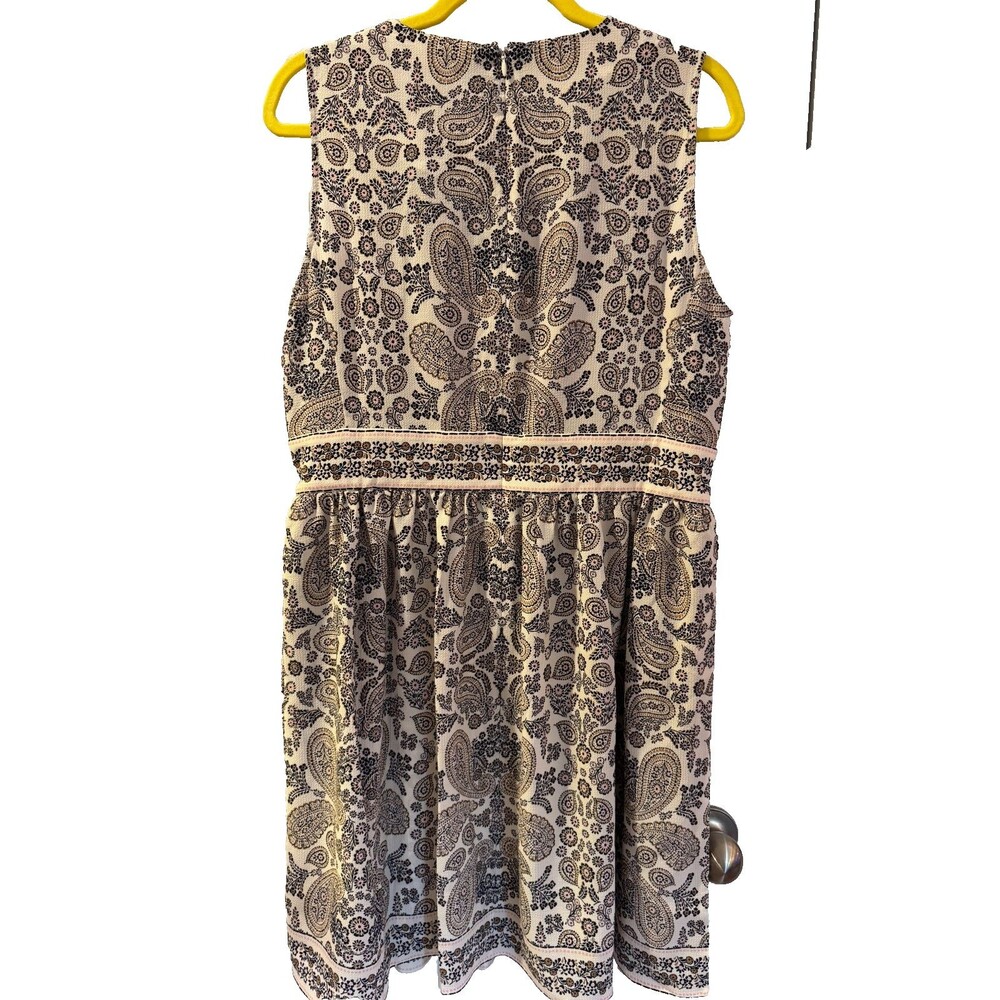 NWT Nautica Jeans Ivory Tan Paisley Dress Sz 10 Sleeveless Feminine Casual - Picture 8 of 12